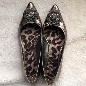 LOFT Dress Shoes with Rhinestone Flower Detailing